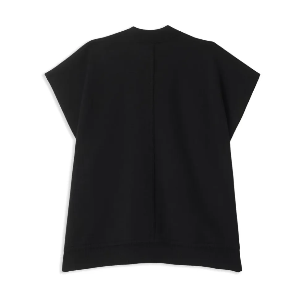 Svart ullblanding Ermeløs Vest