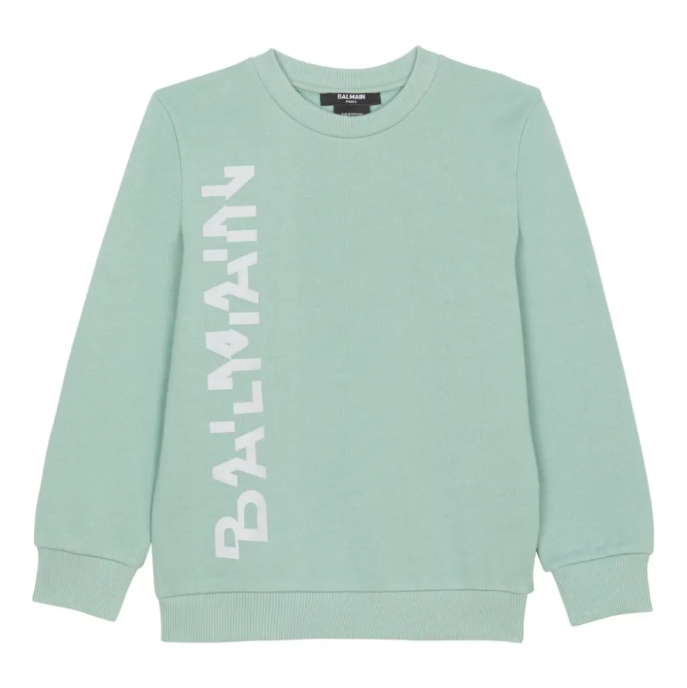 Sweatshirt med glitter Balmain-logo