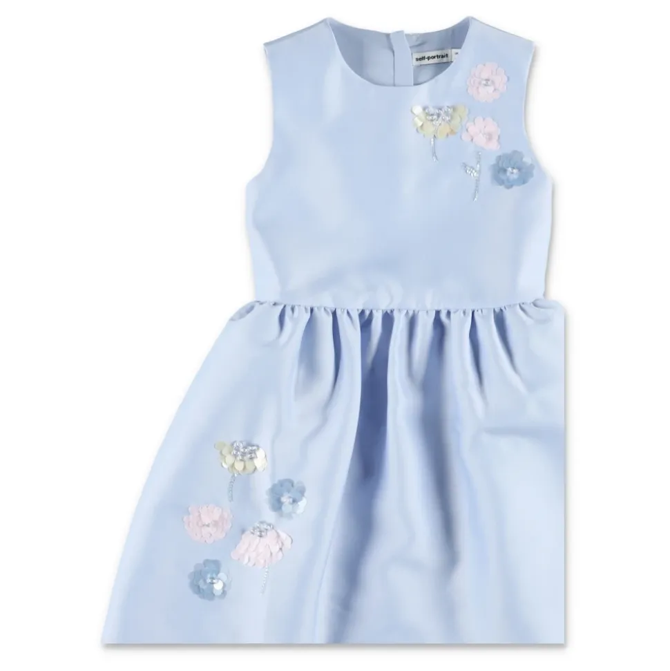 Taffeta-kjole med blomsterbroderi