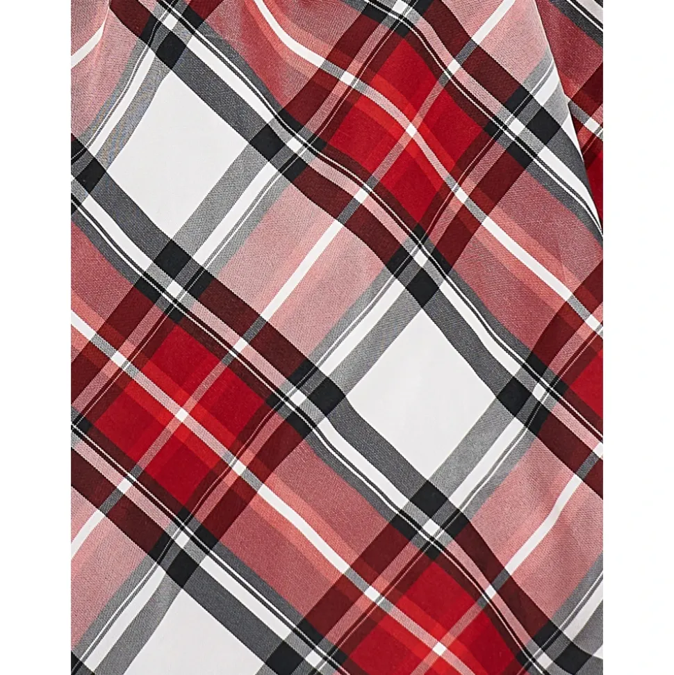 Tartan Taffeta Ballongskjørt i Rød