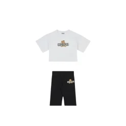 Teddy Bear T-skjorte og shortssett i bomullsjersey