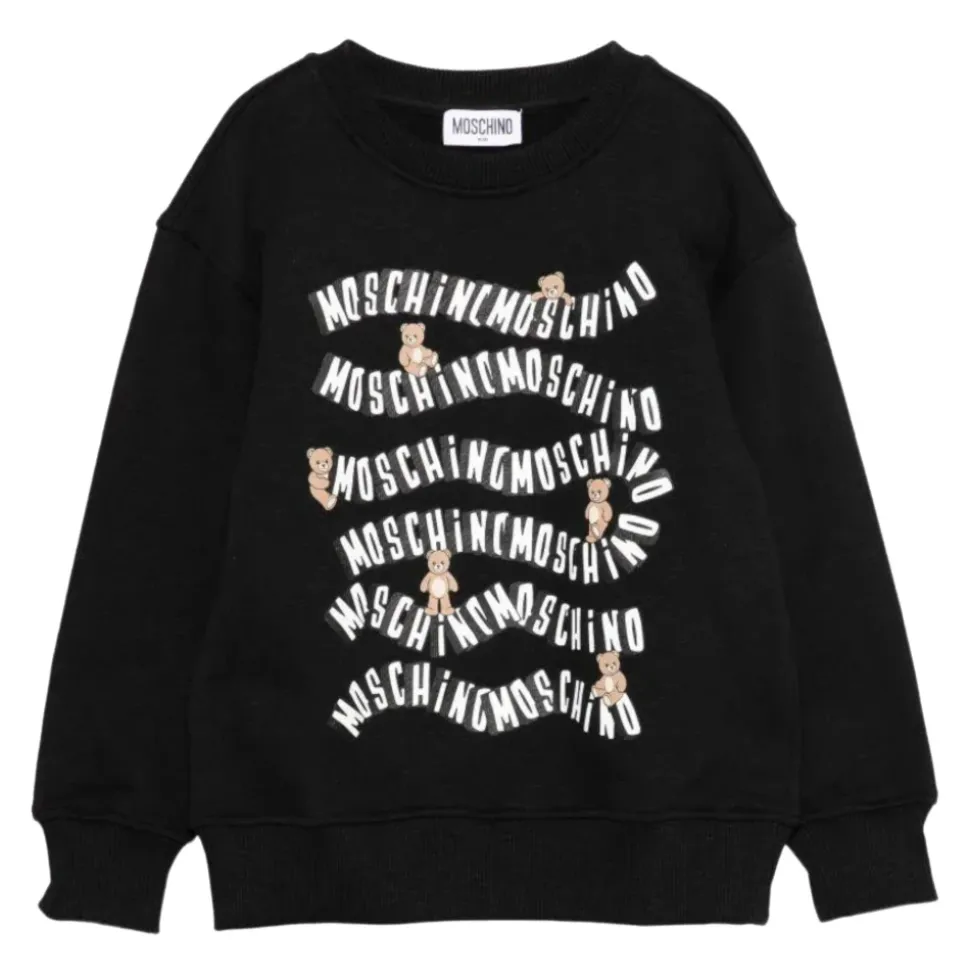 Teddy-motif Crew-neck Sweatshirt
