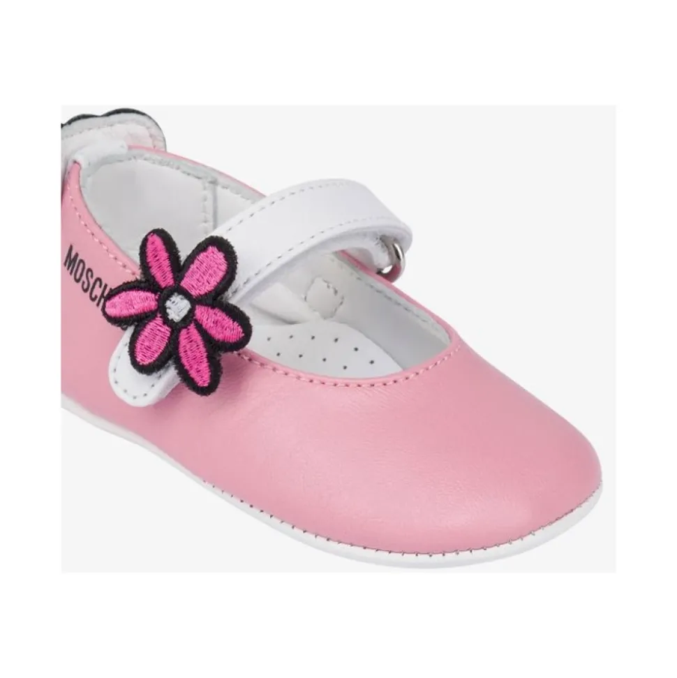 Teddy Patch Nappa Leather Ballet Flats