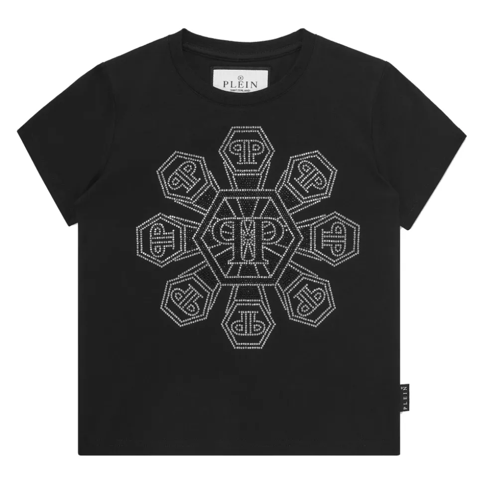 T-shirt Rund Hals SS Strass Monogram