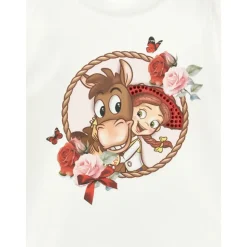 T-skjorte Cowgirl med Blomster og Paljetter