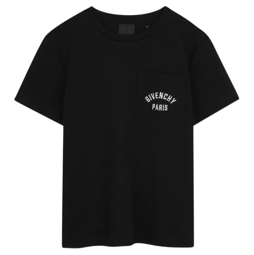 T-skjorte med brodert logo på brystlomme