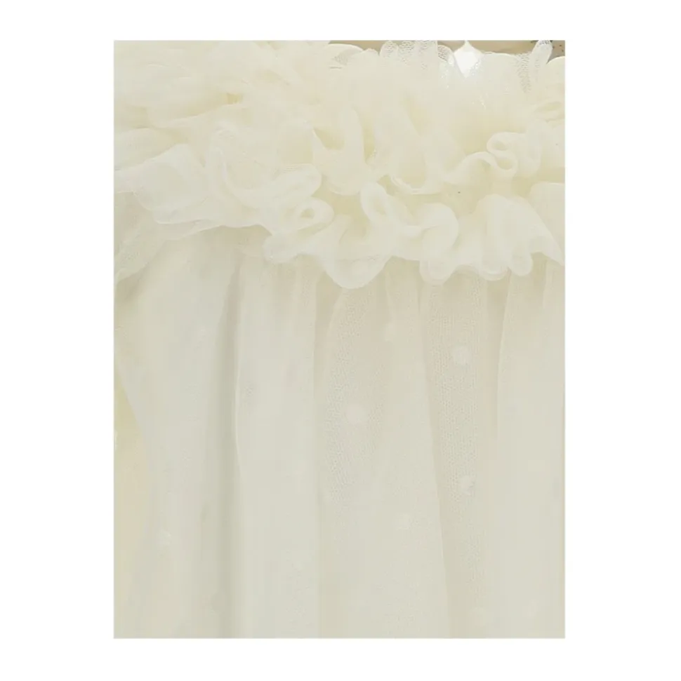 Tulle Polka-dot kjole med logo-charm