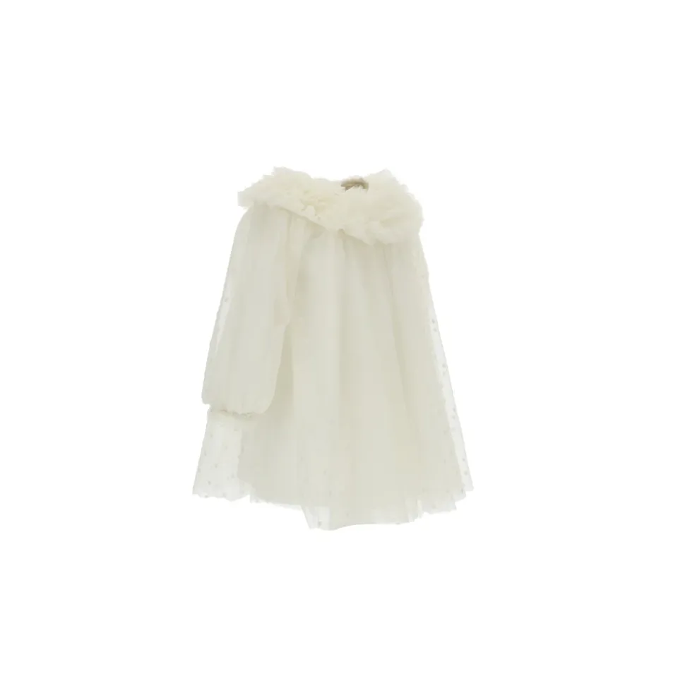 Tulle Polka-dot kjole med logo-charm