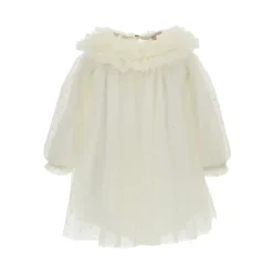 Tulle Polka-dot kjole med logo-charm