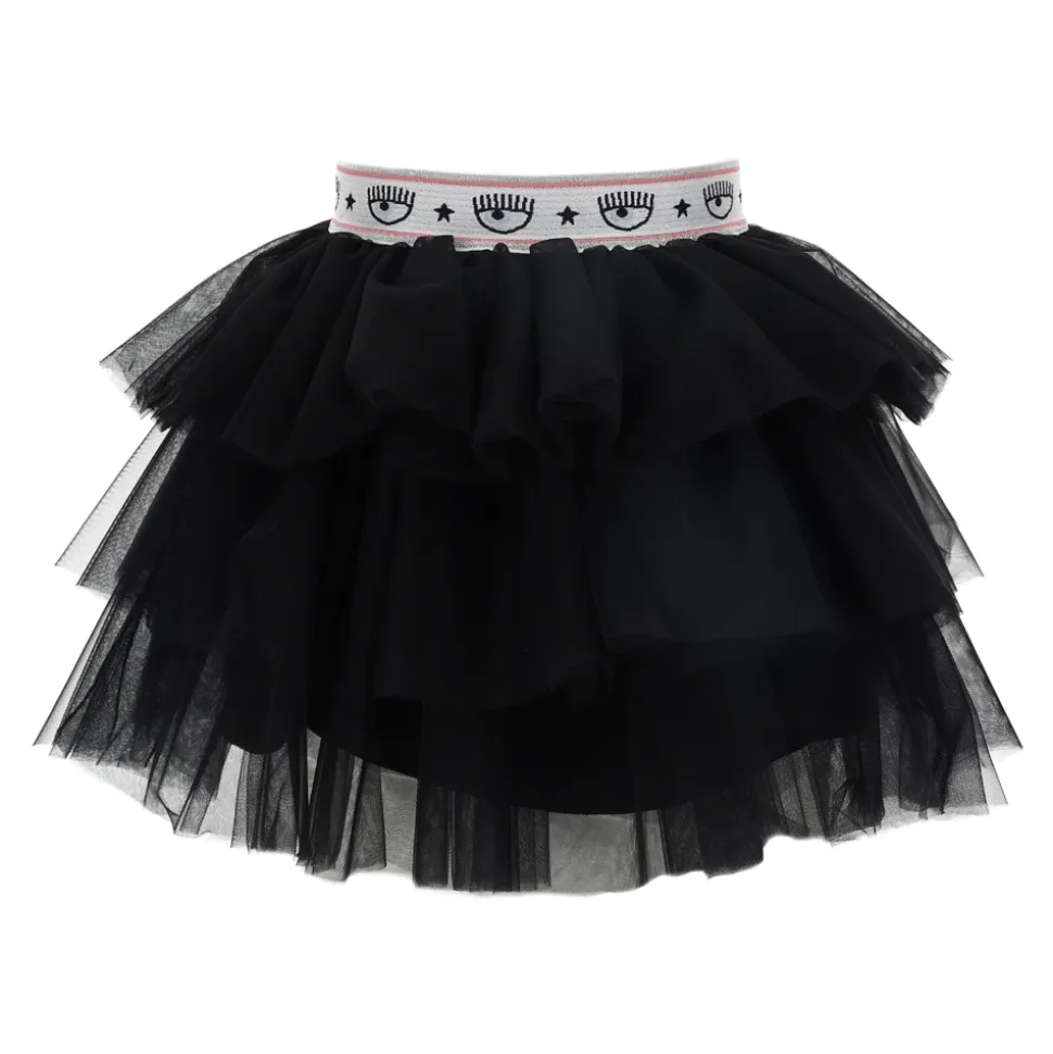 Tulle Skirt with Jacquard Logo