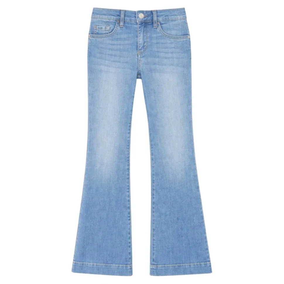 Utsvingte jeans med rhinestones