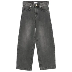 Vide jeans med brodert merkedetalj