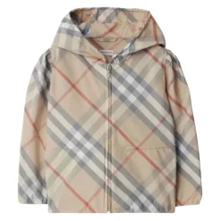 Vintage Check Barn Frakk Grå