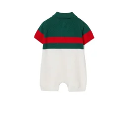 Web-Stripe Cotton One-Piece