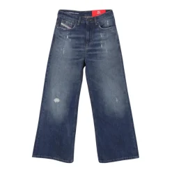 Wide Leg Distressed Jeans
