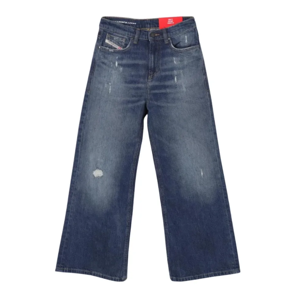 Wide Leg Distressed Jeans