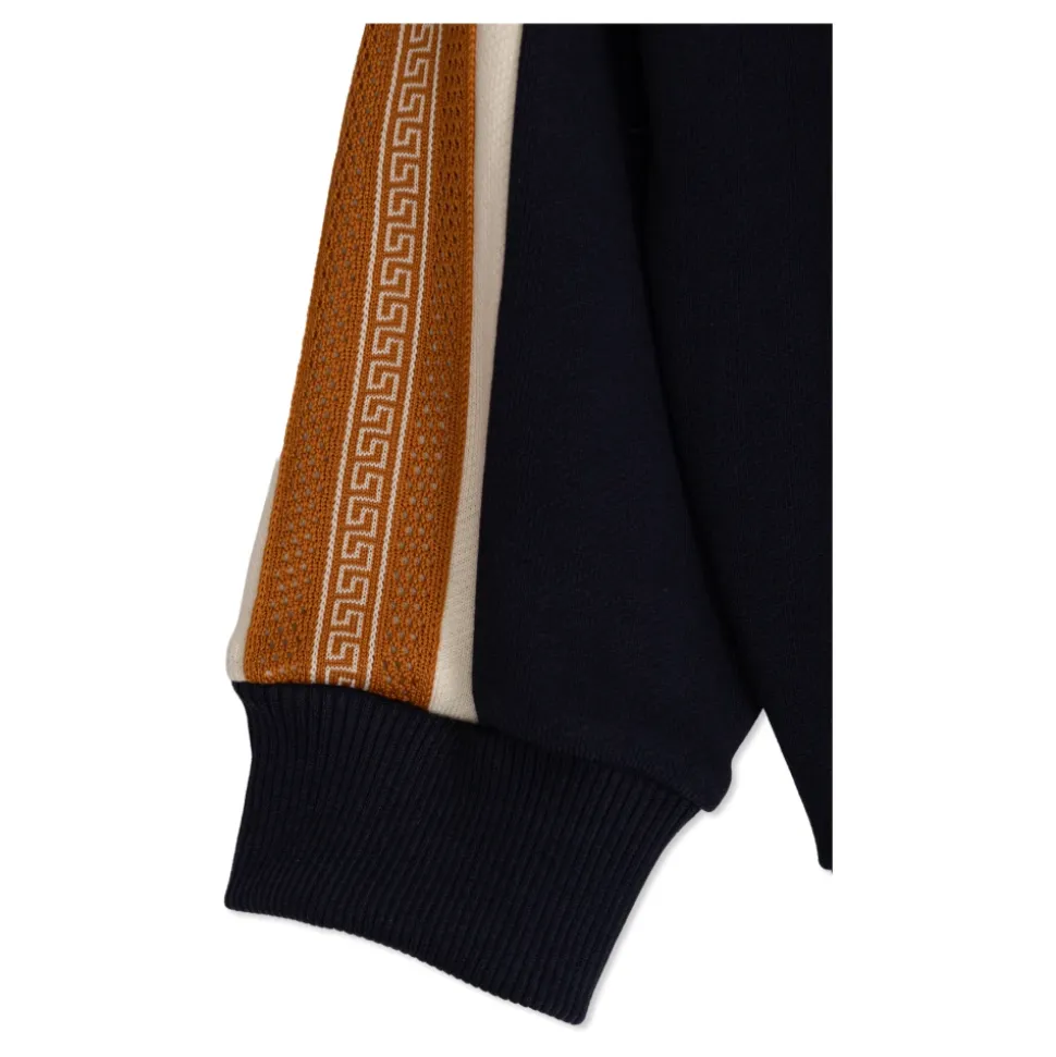 Zip-genser i bomullsjersey med brodert logo
