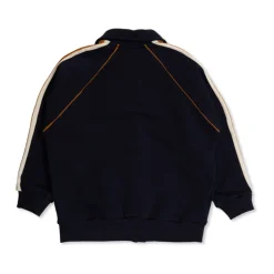 Zip-genser i bomullsjersey med brodert logo