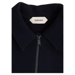 Zip-genser i bomullsjersey med brodert logo